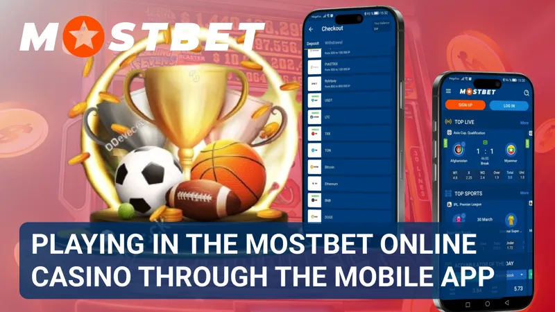 Casino lobby displayed in the MostBet mobile app with available game categories.