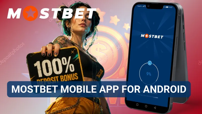 Android smartphone displaying the MostBet mobile application interface.