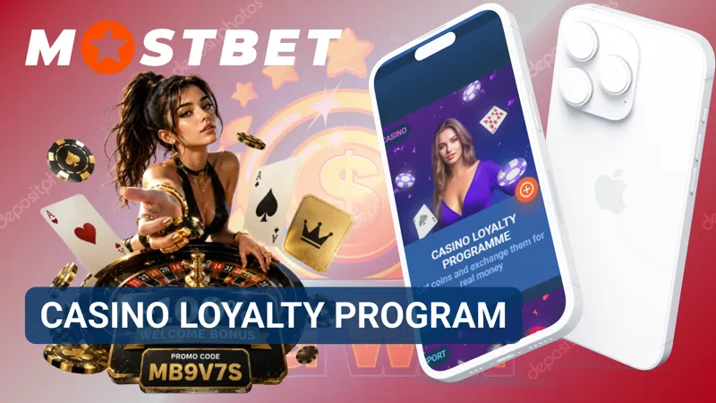 Loyalty rewards section displaying casino points and membership benefits on MostBet.