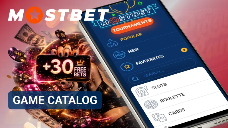 Casino game catalog displaying categories available to players in Canada on MostBet.