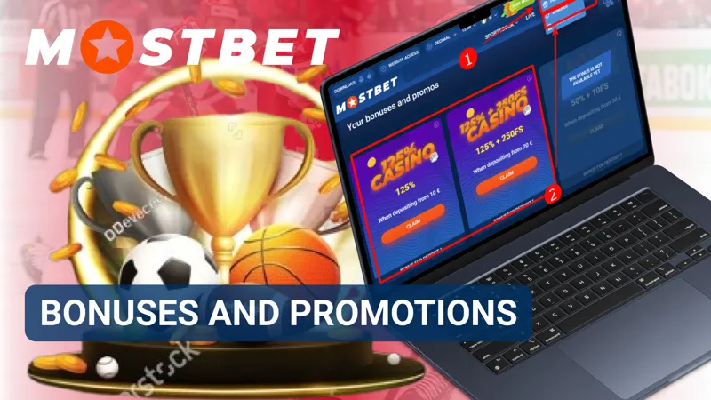 Promotions page explaining bonus offers and reward conditions on MostBet.