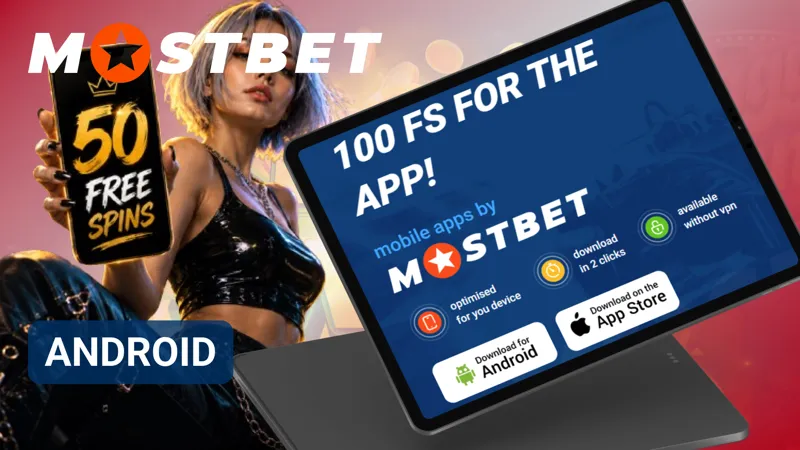 MostBet casino application installed and opened on an Android smartphone.