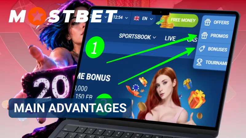 Key benefits of MostBet Casino highlighted in an overview section.