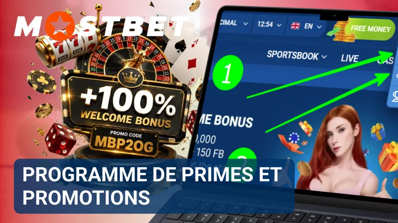 Les offres promotionnelles et les options de bonus sont affichées dans la section des récompenses Mostbet.