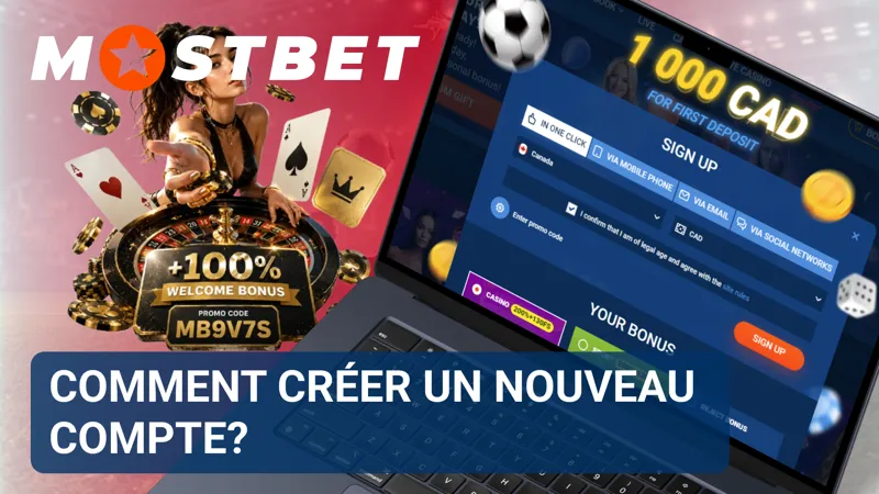 Nouvel utilisateur finalisant le processus d'inscription sur la plateforme Mostbet.