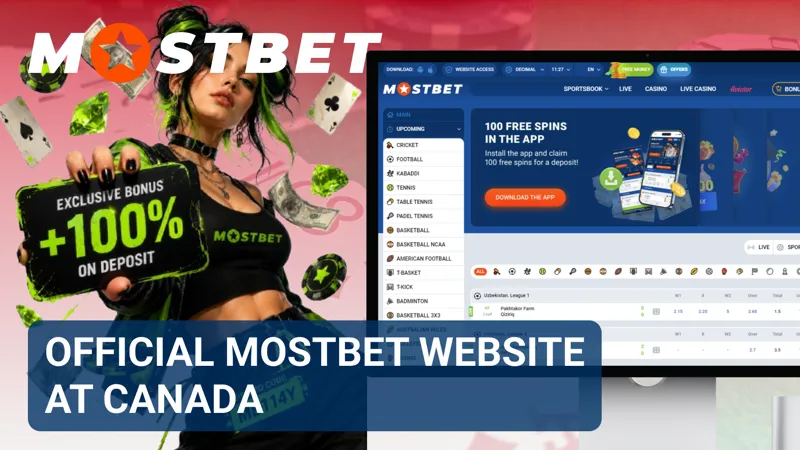 User exploring sports betting and casino sections on the official Mostbet website.