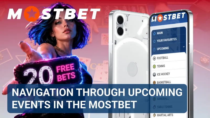Live section interface displaying upcoming matches and betting categories on MostBet.